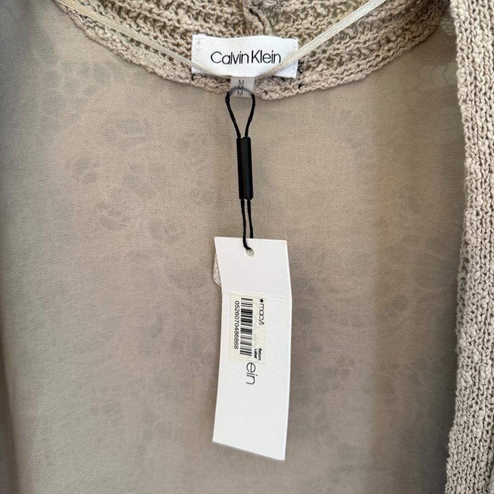 Calvin Klein Women's Knit Floral Lace Ruffled Cardigan NWT - Picture 6 of 7